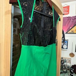Pinup Couture Black and Green Lace Dress size Large